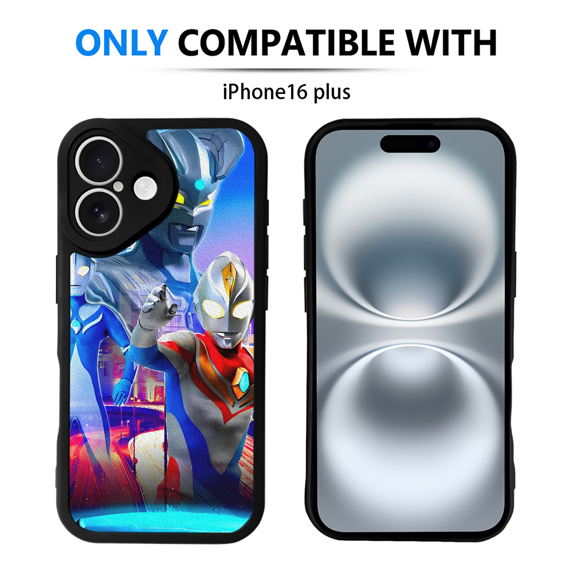 （画像用） ウルトラマン Ultraman 【iPhone 16シリーズ対応】シリコンスマホケース（レザー調） 材質：シリコン